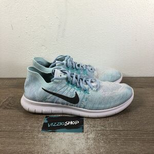 Nike Free RN Flyknit 2017 Cyan Blue Running Shoes Women's 9.5 880844-402